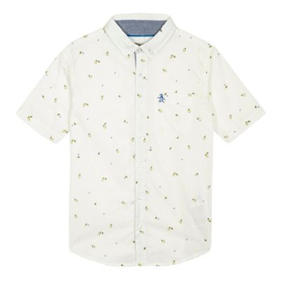Original Penguin Boys' off white tennis print shirt
